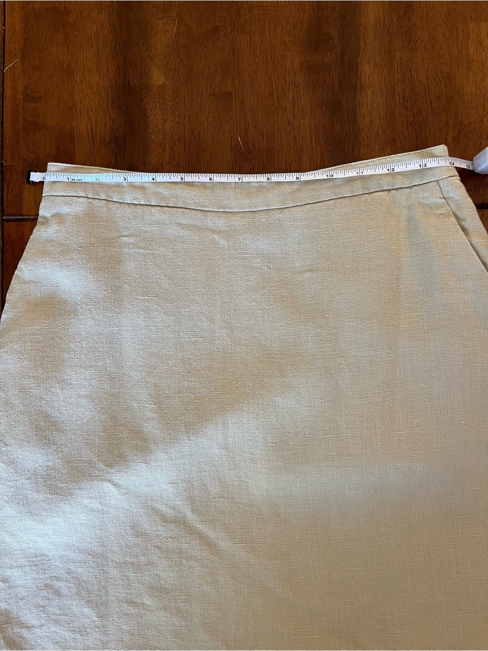 Banana Republic 100% Linen Classic Cream Women's Skirt - Picture 4 of 5